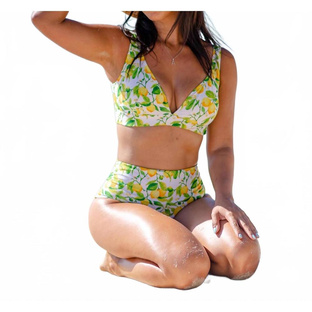 NEW LIA SAHARA push up bikini top in limoni di sorrento